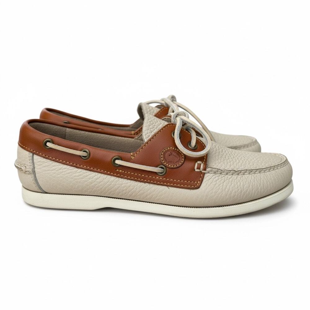 Vintage Dooney & Bourke Regatta‎ Boat Shoes Brown Tan Leather Women's - 8.5